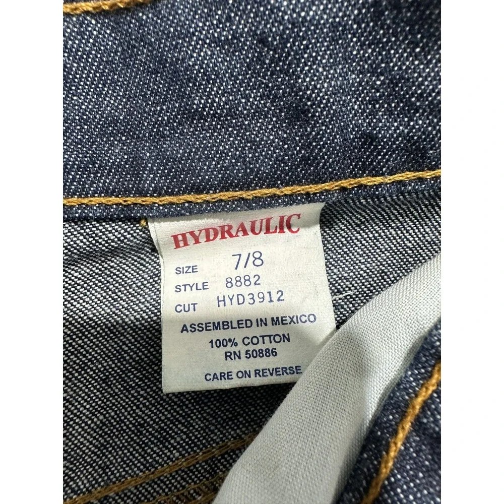 Hydraulic Denim Skirt Women's Size 7/8 Blue Vintage Zip Up‎ Front 5 Pocket EUC